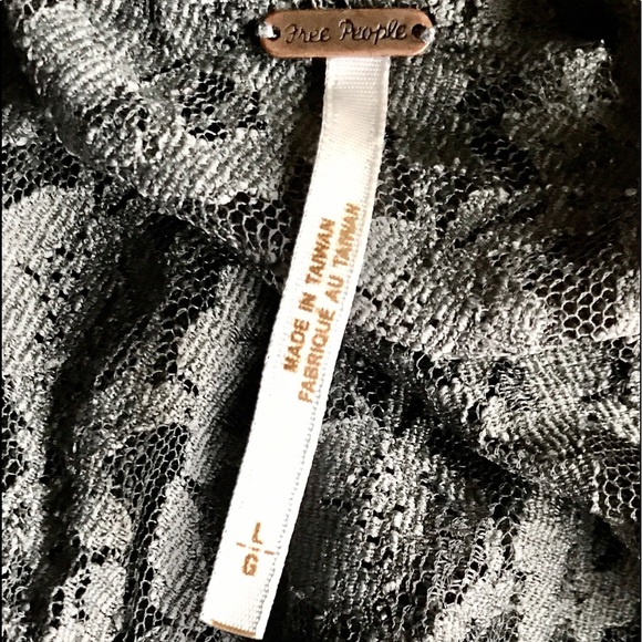 Free People Pewter Color Lace Tunic Top, Large - Picture 7 of 7